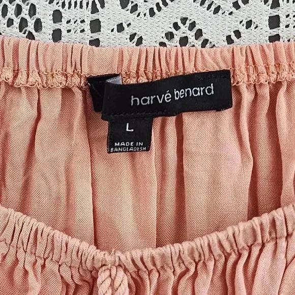 Harve Benard Boat neck Ruffle Short sleeve Pattern Blouse L - Picture 4 of 8